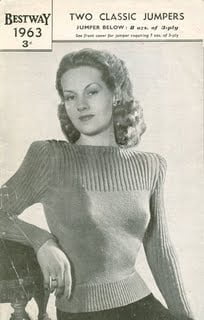 Verity's Sweater - I preferred this Bestway 1963 vintage knitting pattern